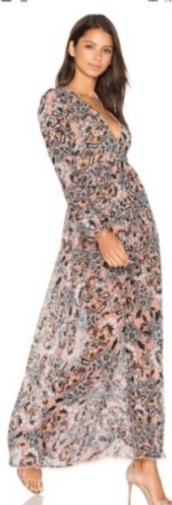 For  Love & Lemons flowered silk maxi